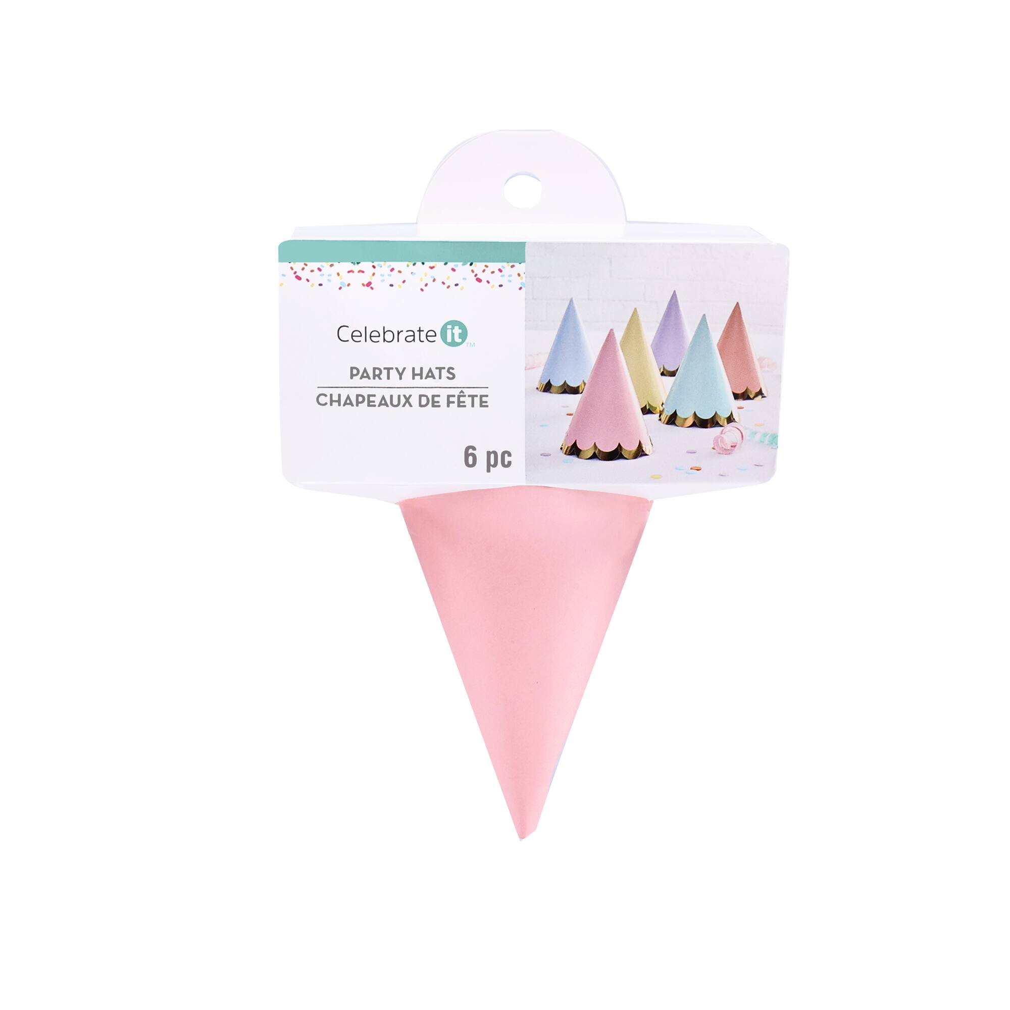 12 Packs: 6 ct. (72 total) 5" Pastel with Foil Scallop Party Hats by Celebrate It™